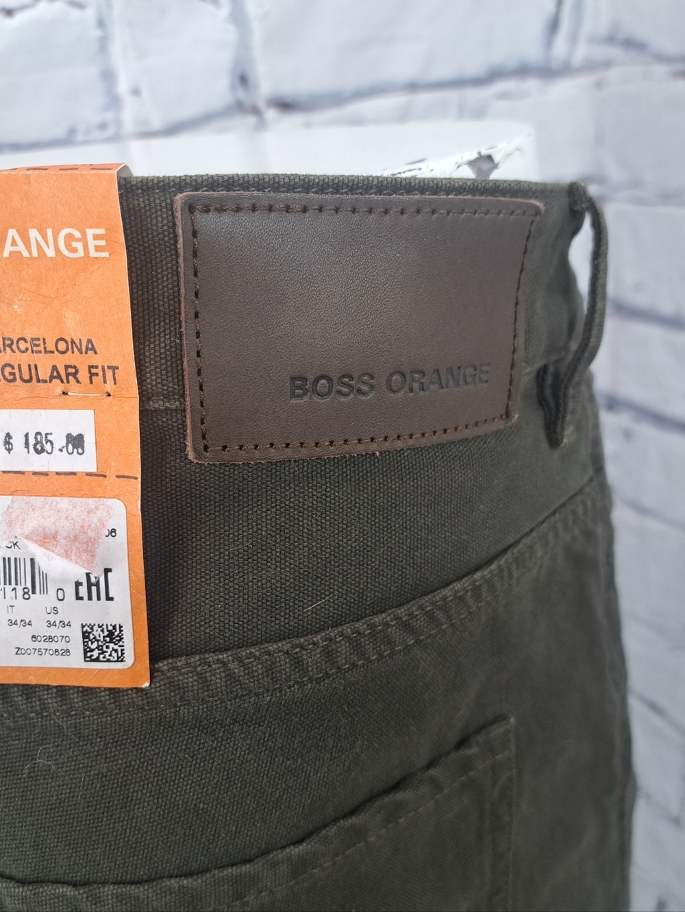 NWT Hugo Boss Orange24 Barcelona Duck Slim Straight Jeans Brown 34x34 - Picture 9 of 15
